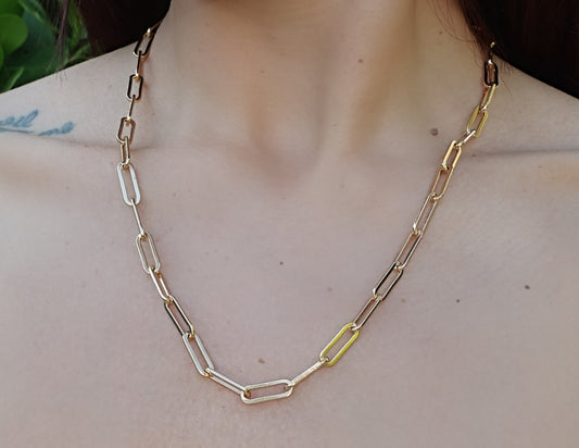 Esther Paperclip Gold Necklace