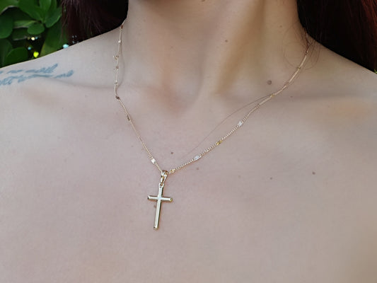 Eternal Cross – 18K Gold Stainless Steel Necklace